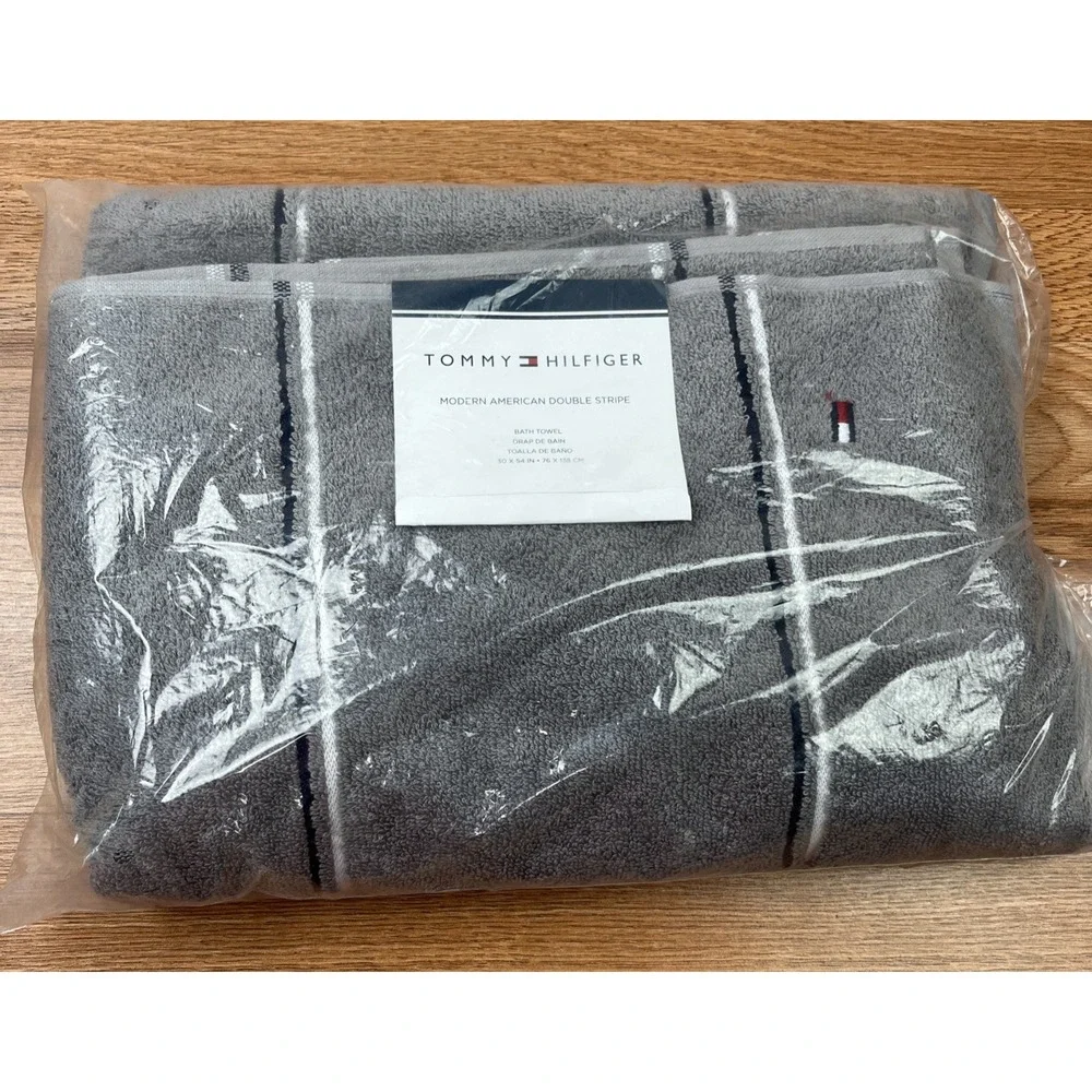 Tommy Hilfiger Modern American Bath Towel, Steel Grey 30